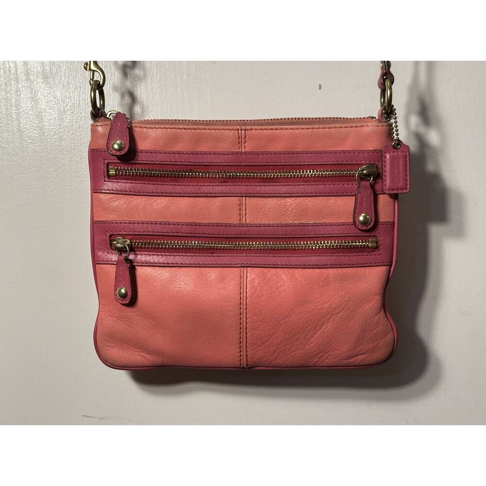 Coach Bonnie Pink Leather Multi Zip Crossbody Bag Has Some Flaws Barbie Core